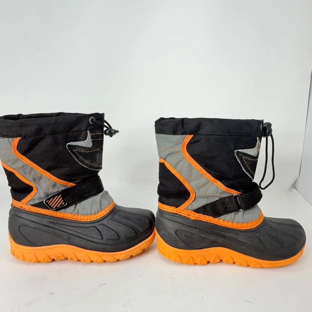 Kids Black Grey Orange Insulated Snow Boots Size 9 552370741 WMBTOT4490000-0814